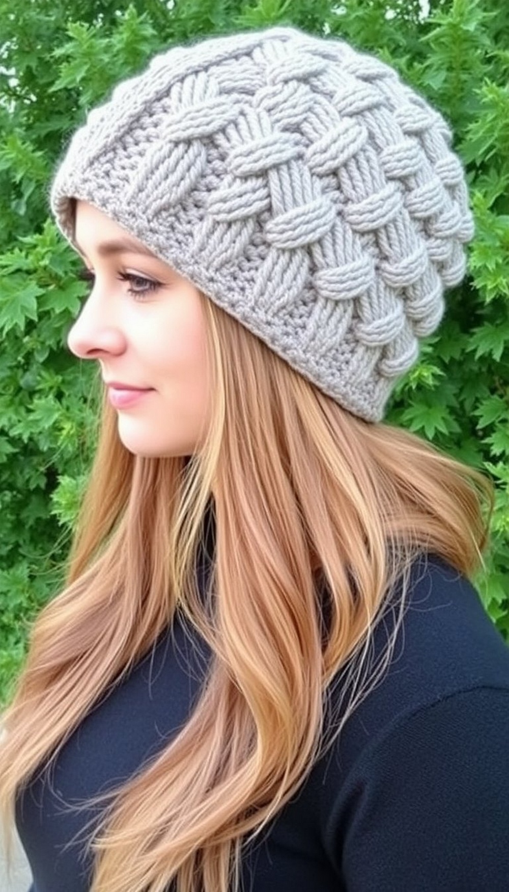 Cable Twist Slouch Hat