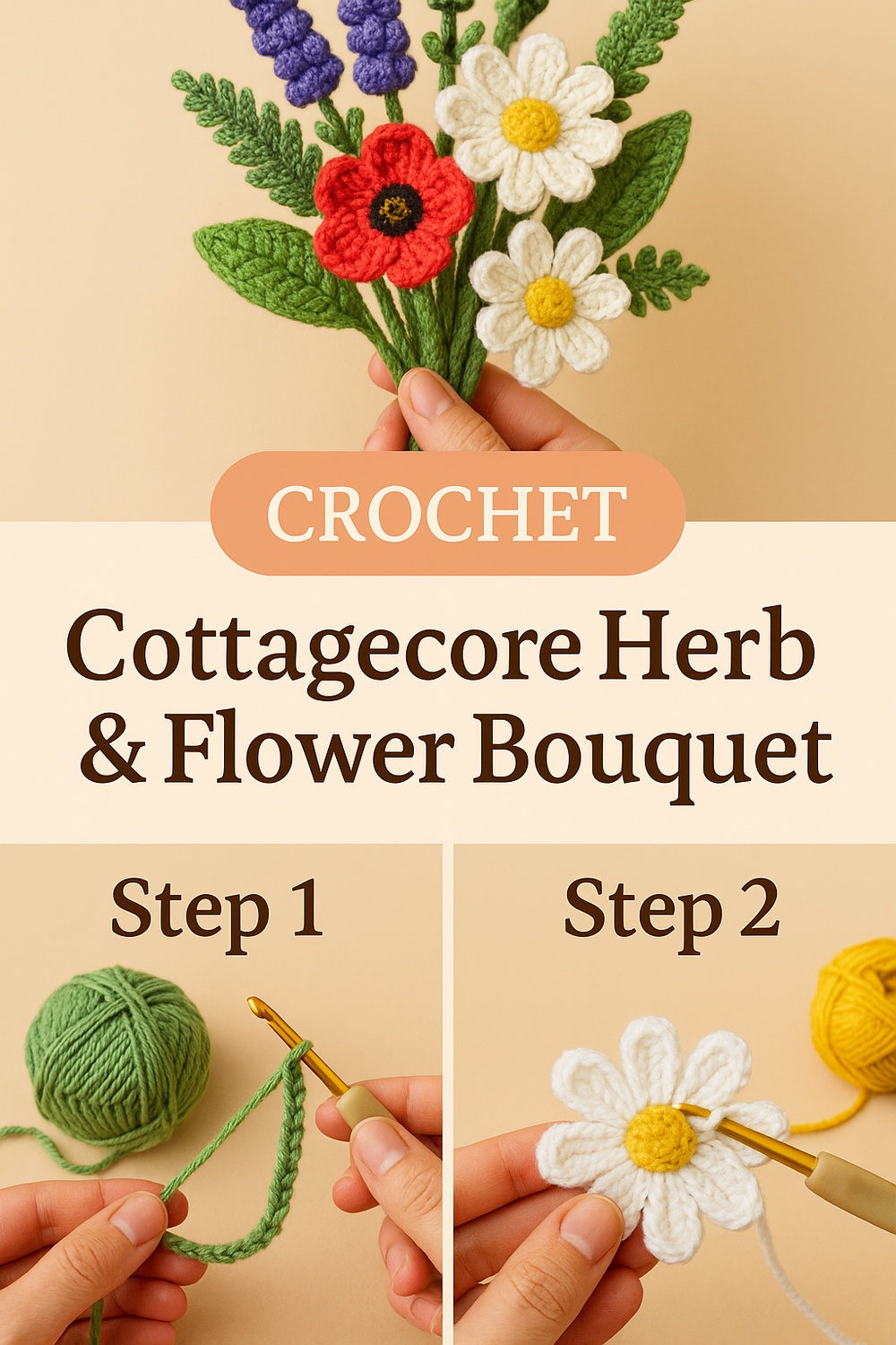 Cottagecore Herb & Flower Bouquet