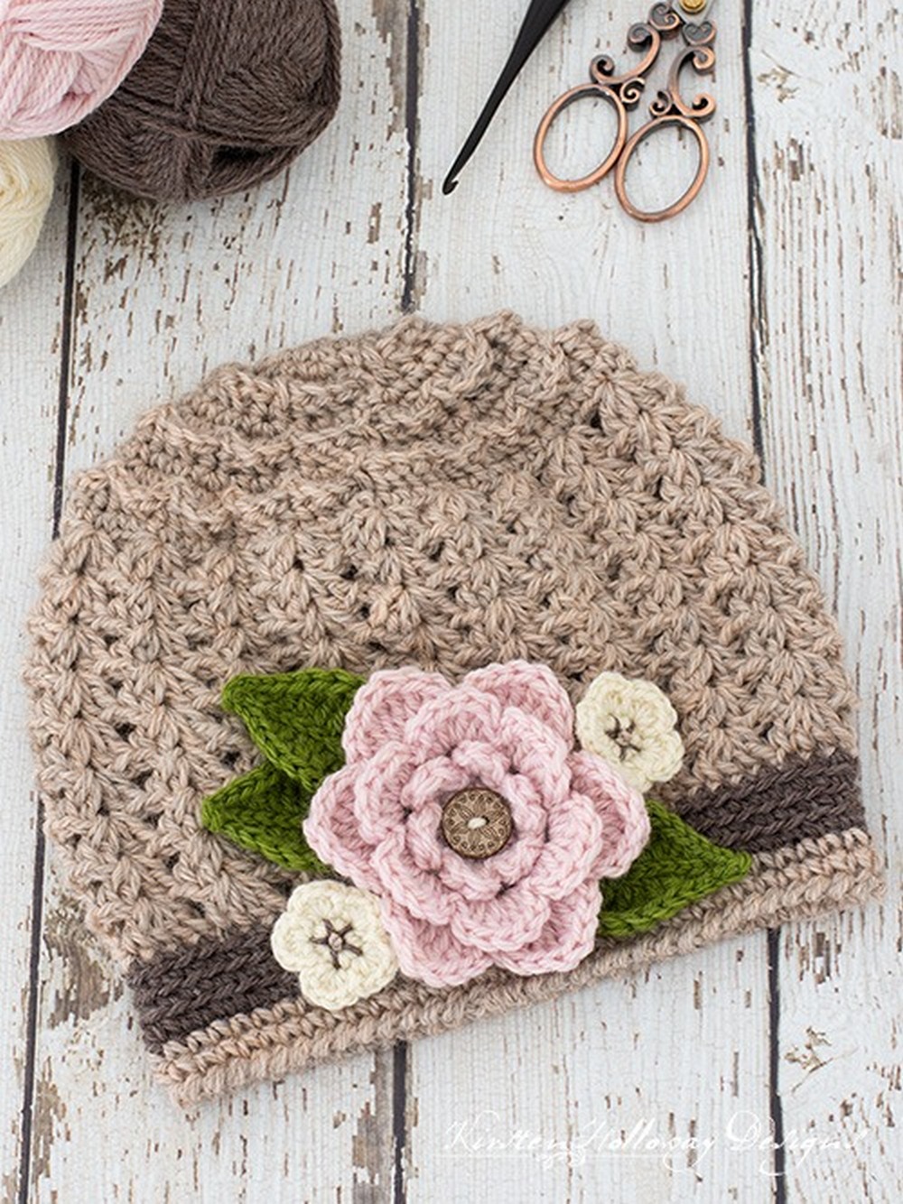 Floral Accent Slouch Hat