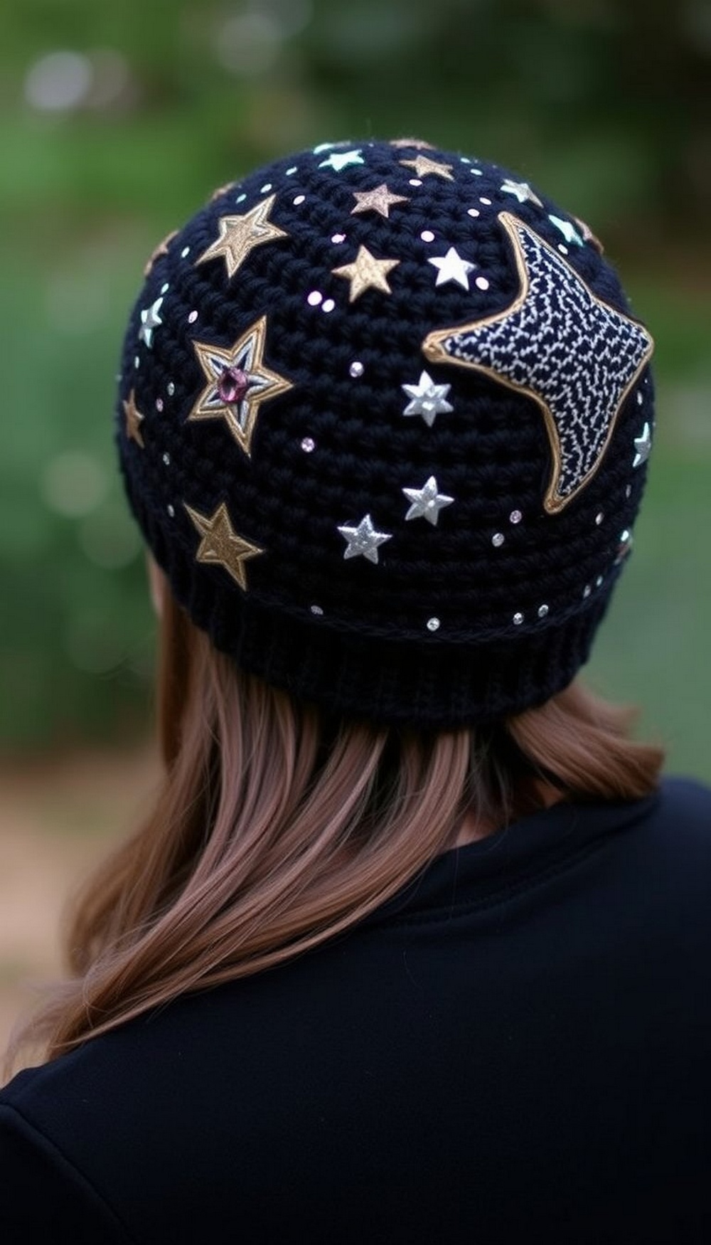 Galaxy Hat with Sparkle Yarn