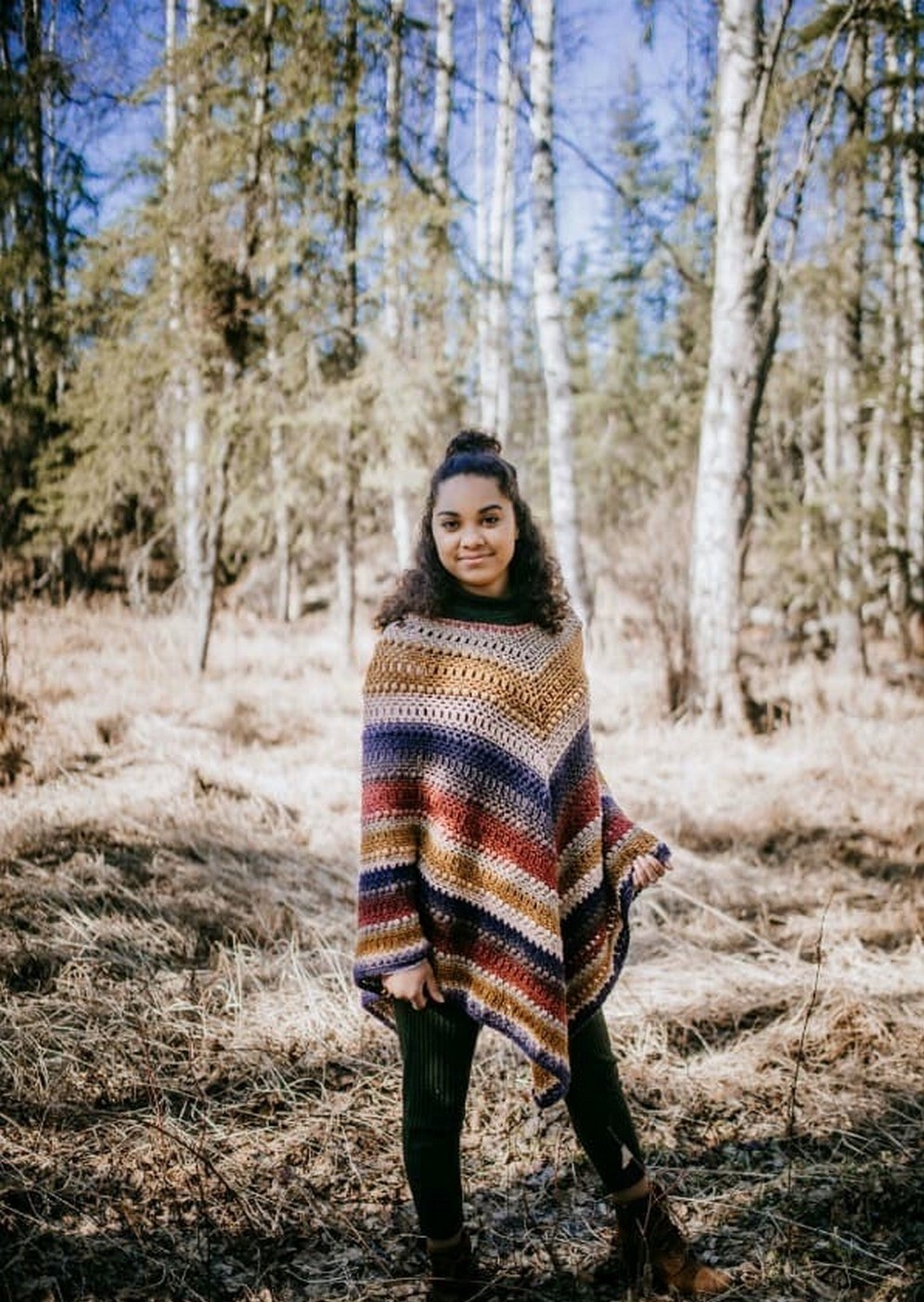 Gradient Yarn Poncho
