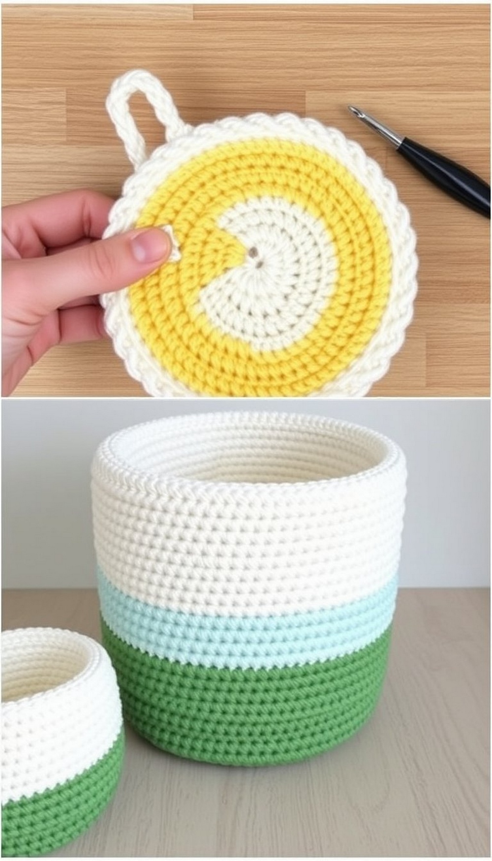 Gradient or Ombre Yarn Basket