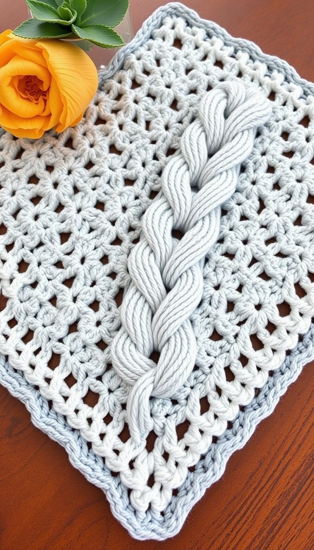 Granny Squares with Cables