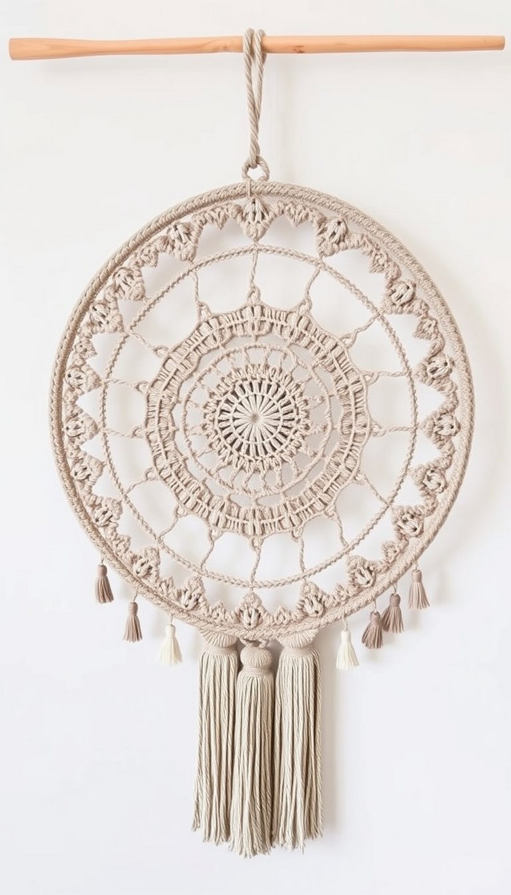 Mandala Circle Wall Hanging with Tassels