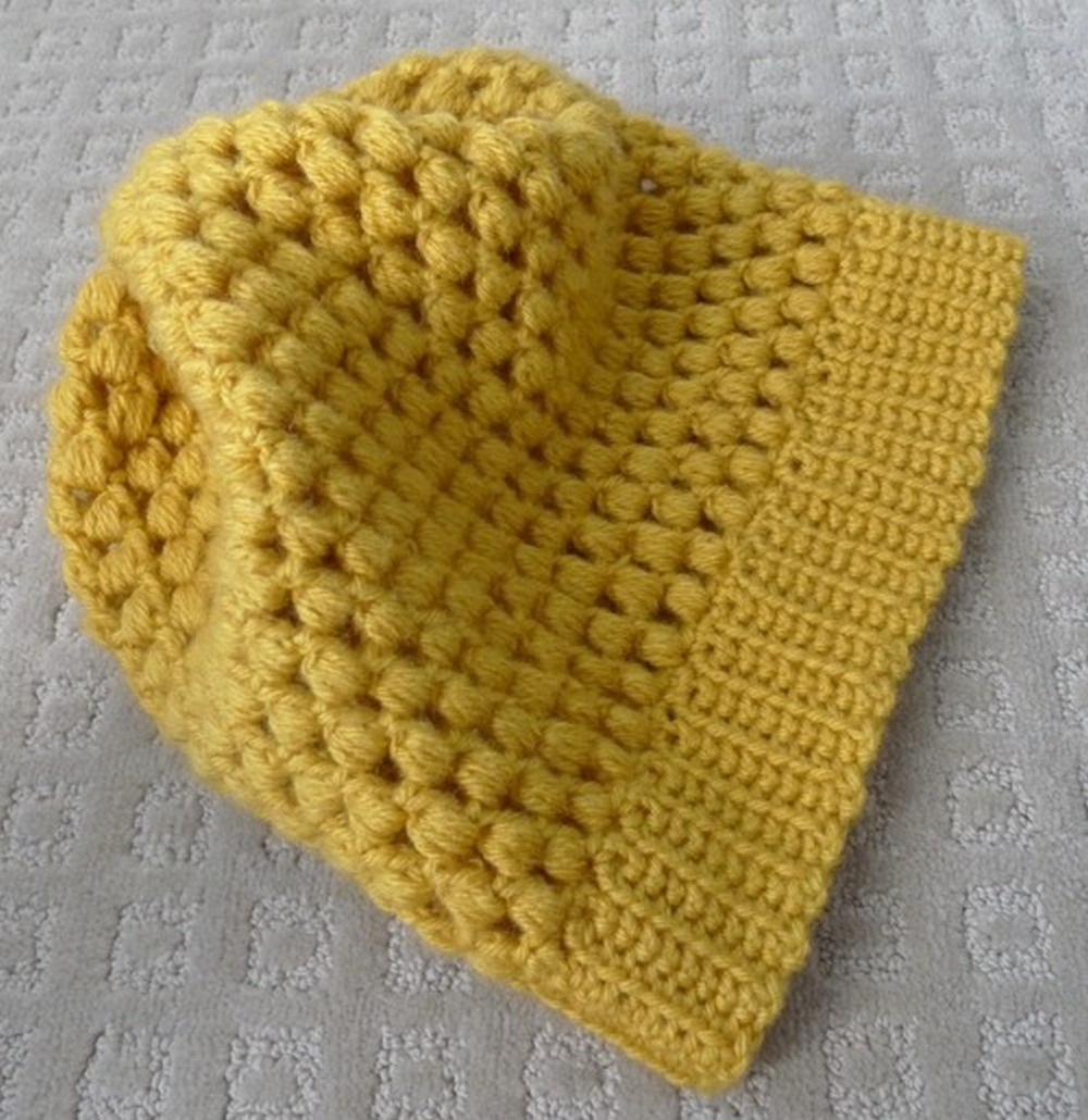 Puff Stitch Slouchy Hat