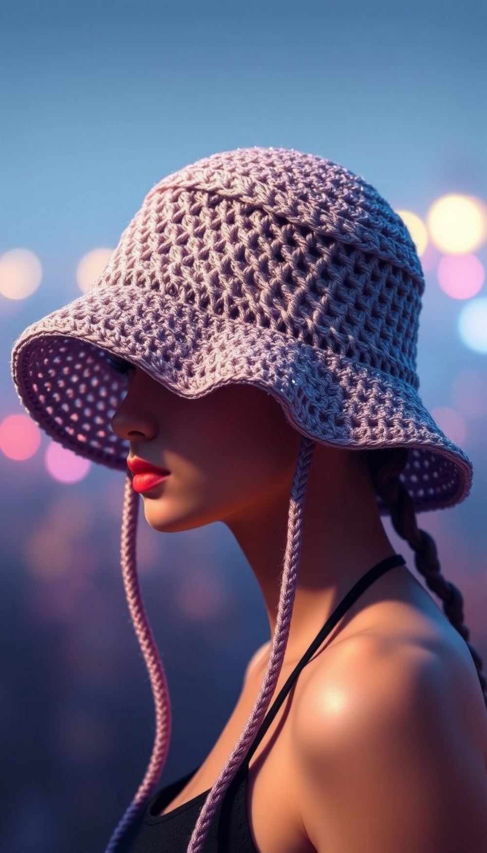 Sparkle or Metallic Yarn Hat