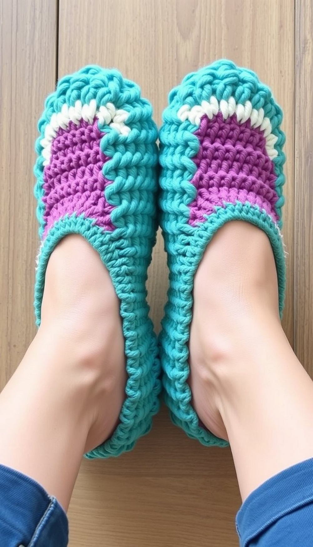 Upcycled T Shirt Yarn Slippers