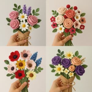 Crochet Flower Bouquets Ideas