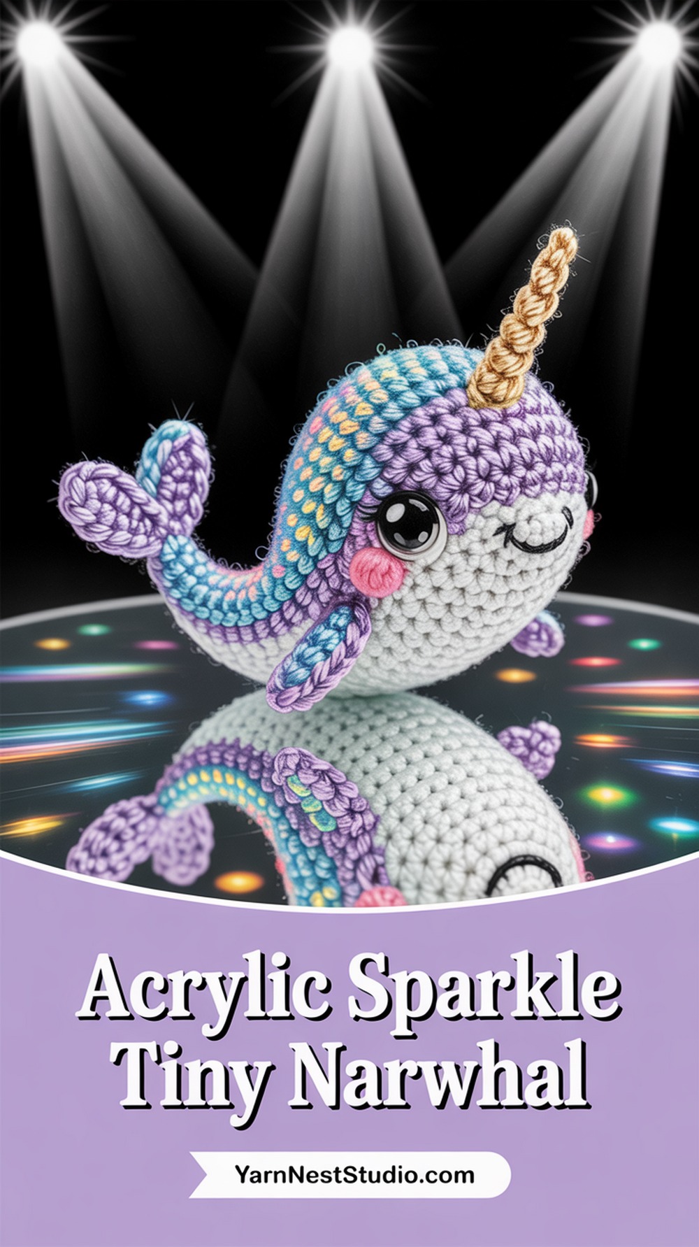Acrylic Sparkle Tiny Narwhal