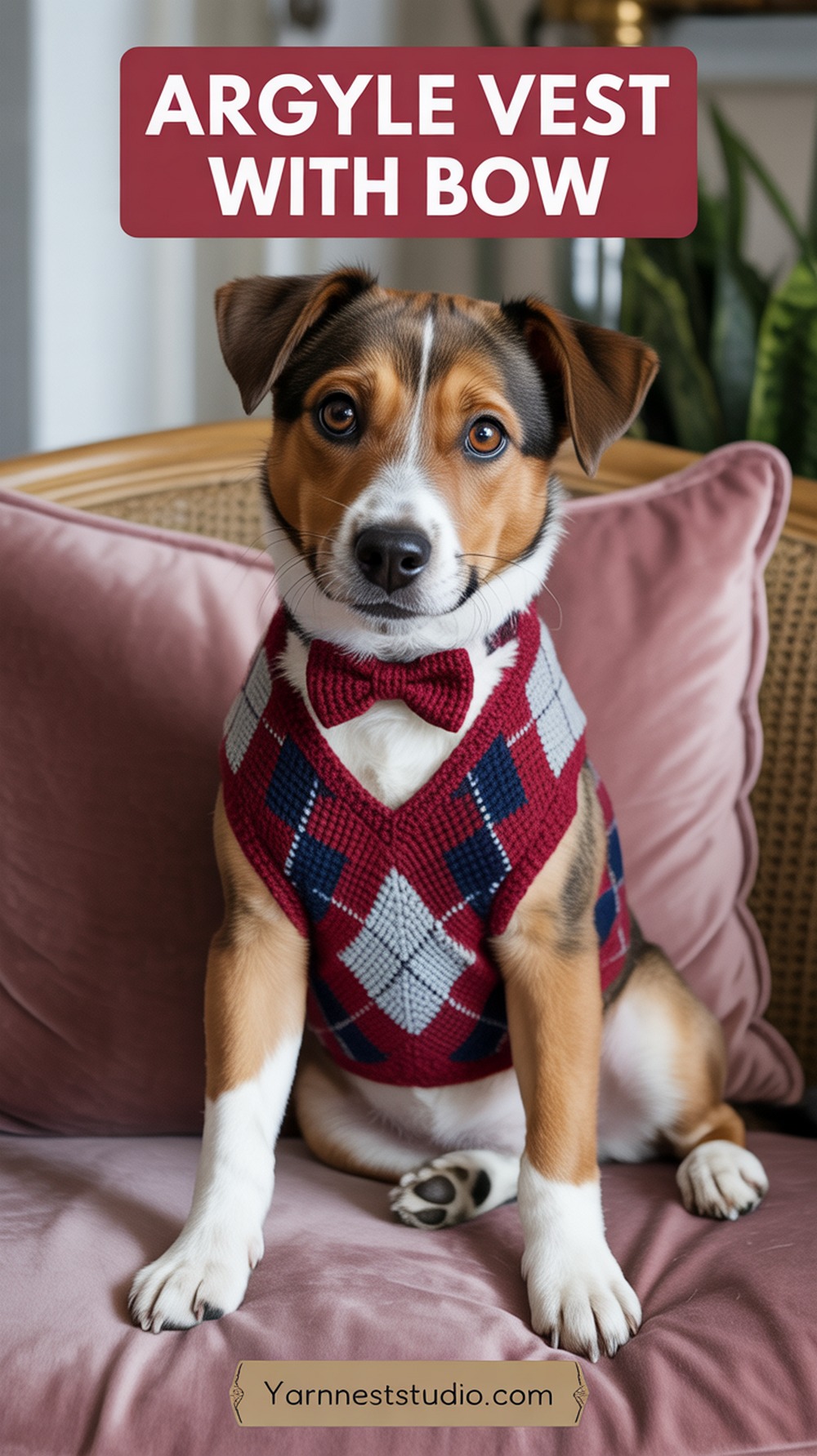 Argyle Vest with Bow