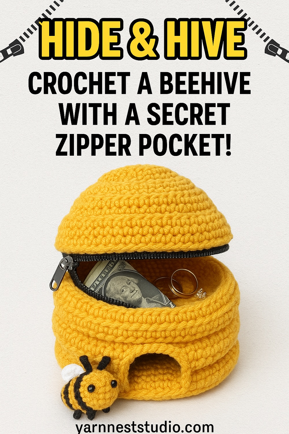 Beehive with Secret Zipper Compartment
