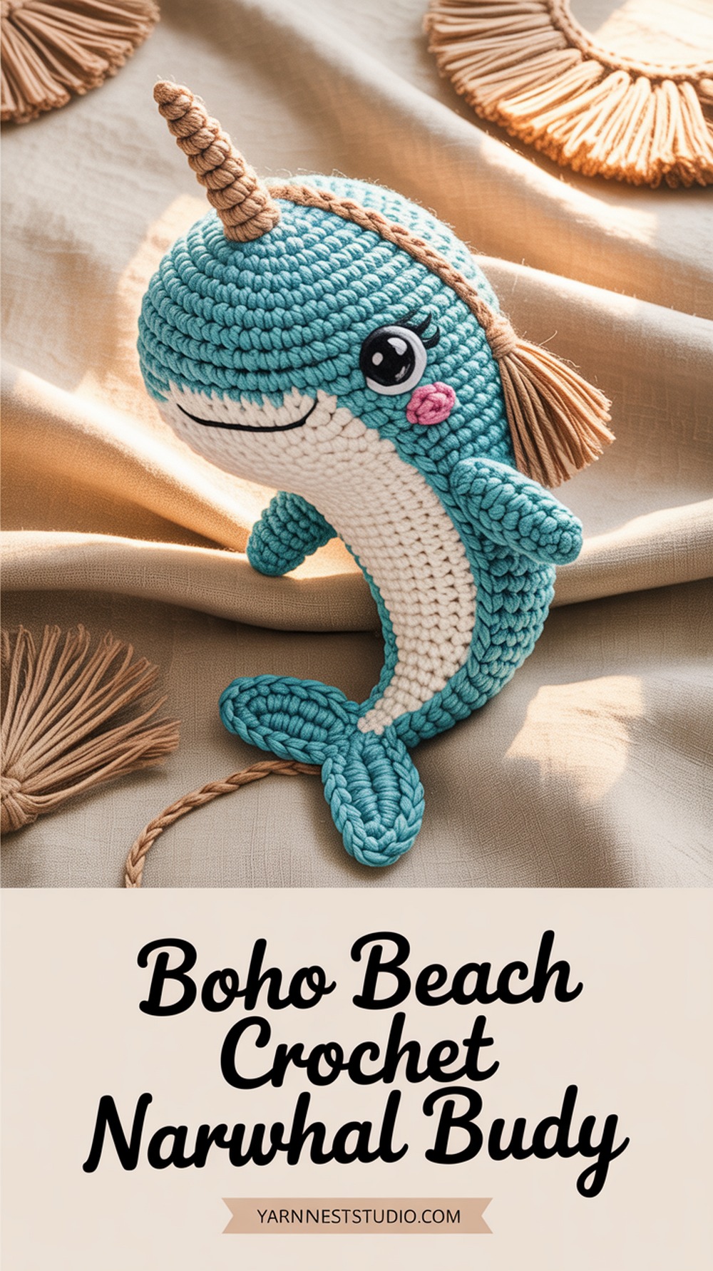 Boho Beach Crochet Narwhal Buddy