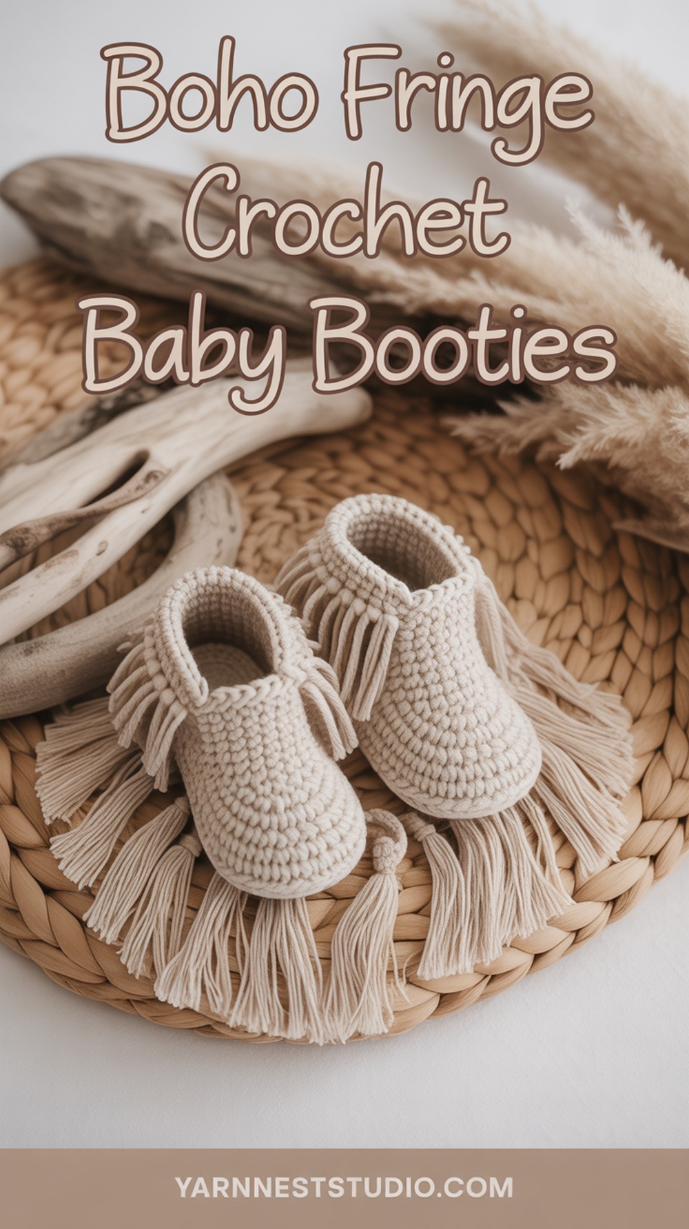 Boho Fringe Crochet Baby Booties