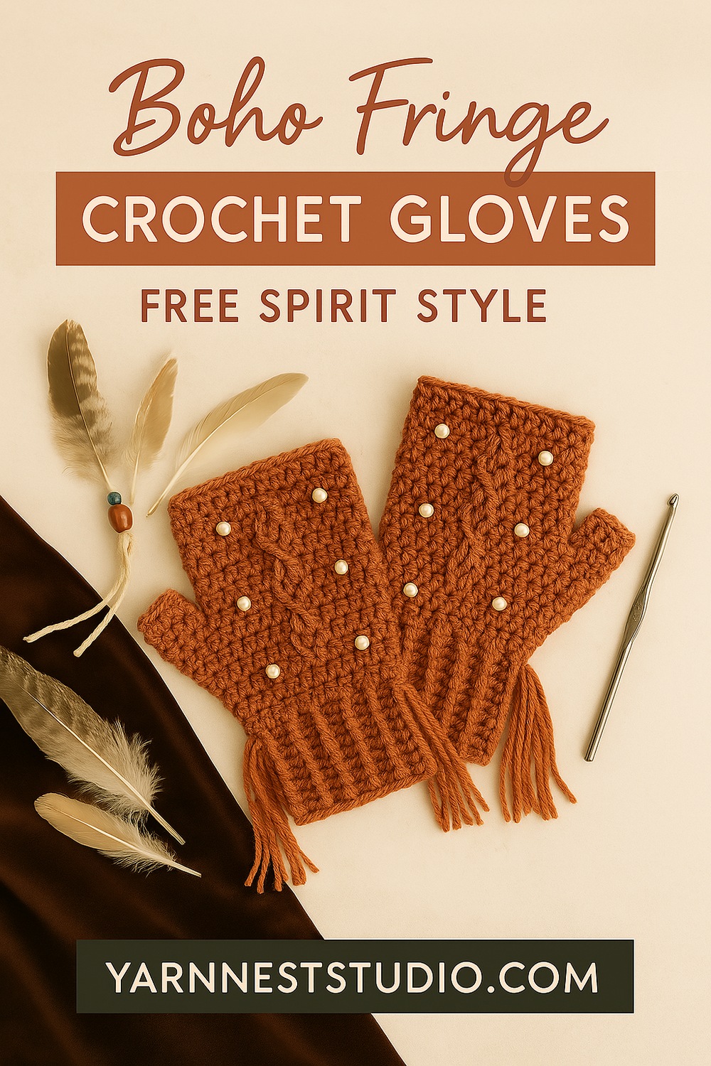 Boho Fringe Crochet Gloves
