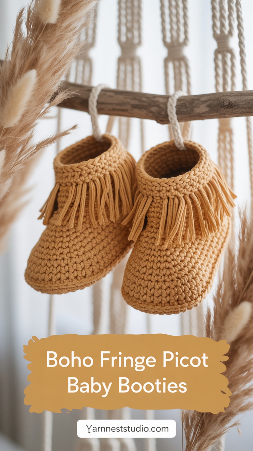 Boho Fringe Picot Baby Booties