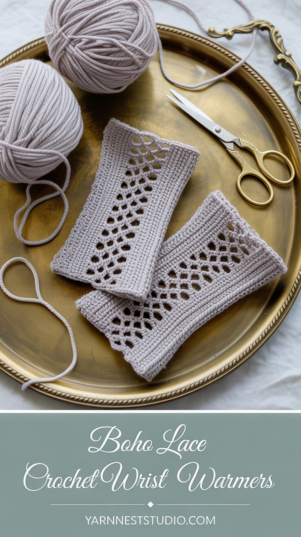 Boho Lace Crochet Wrist Warmers
