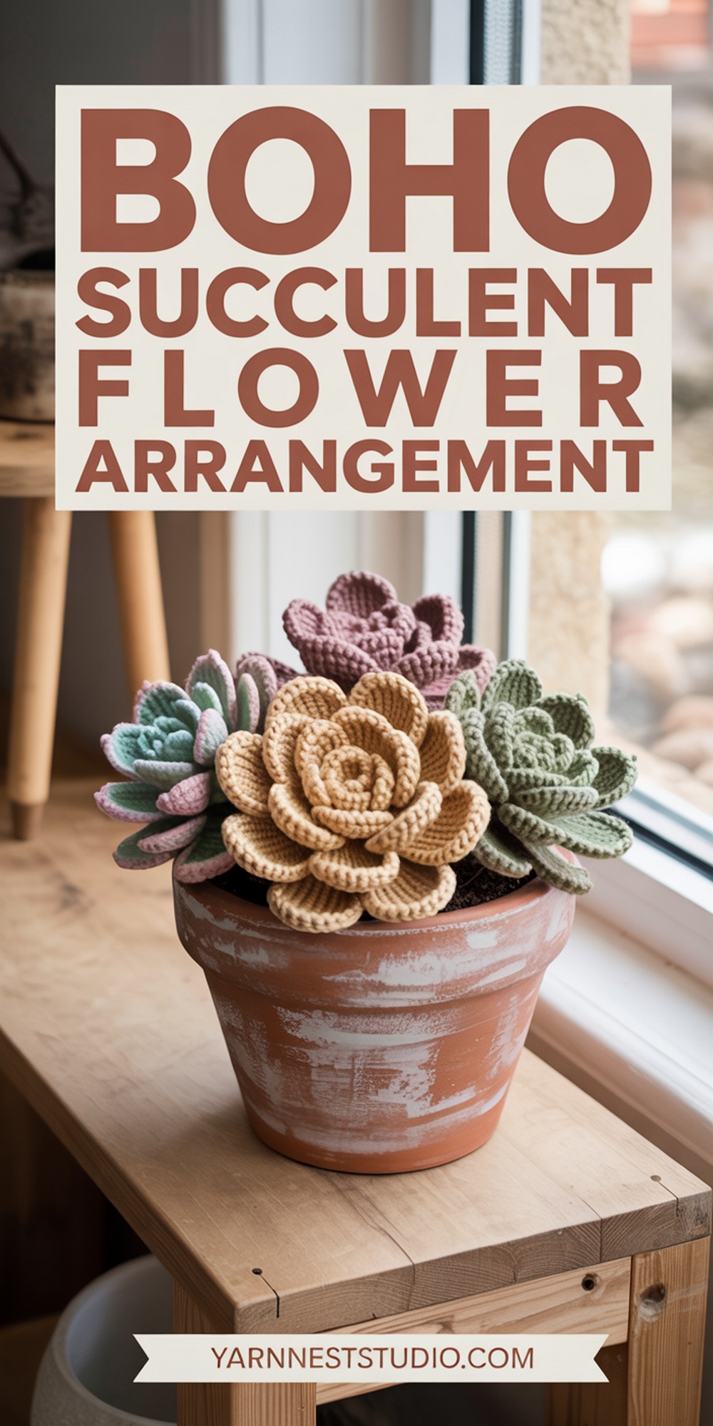 Boho Succulent Flower Arrangement