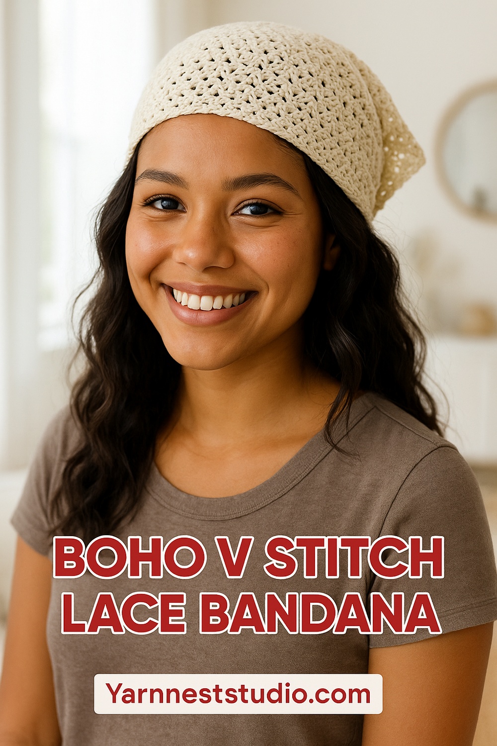 Boho V Stitch Lace Bandana