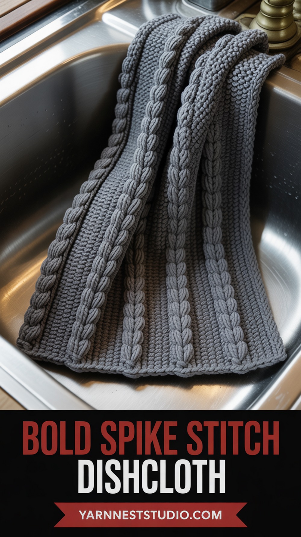 Bold Spike Stitch Dishcloth