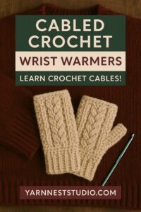 Cabled Crochet Wrist Warmers