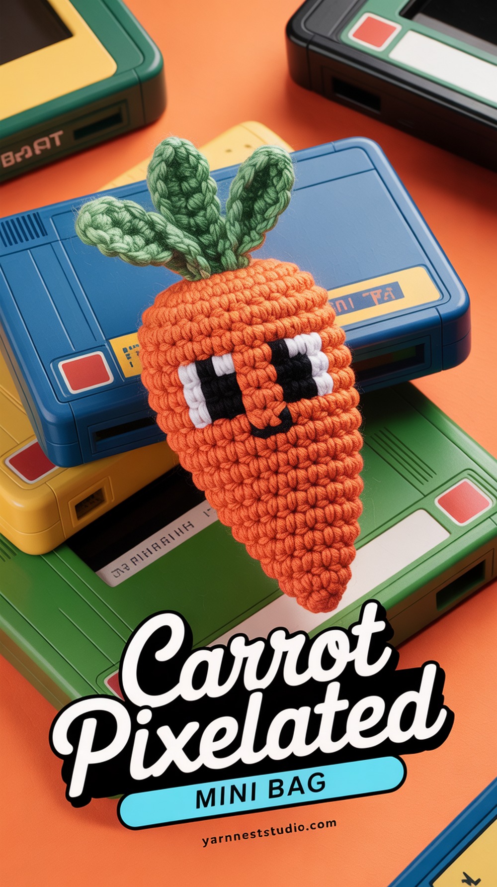Carrot Pixelated Mini Bag