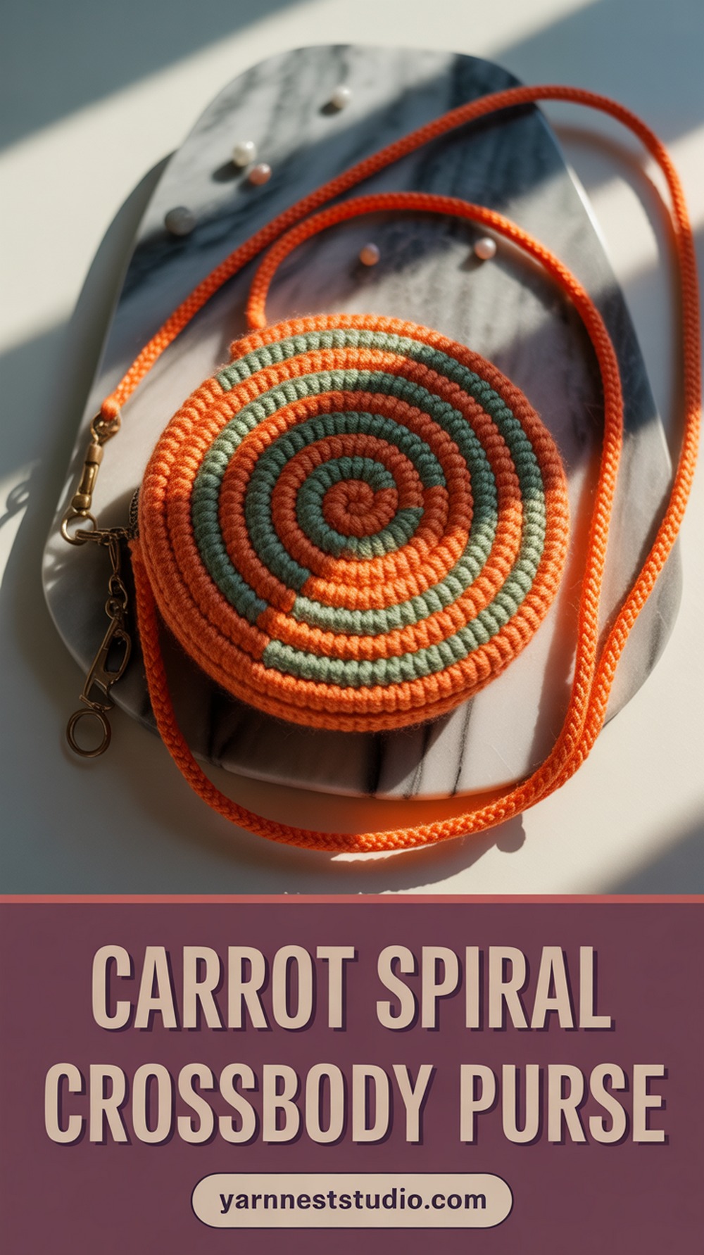 Carrot Spiral Crossbody Purse