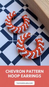 Chevron Pattern Hoop Earrings