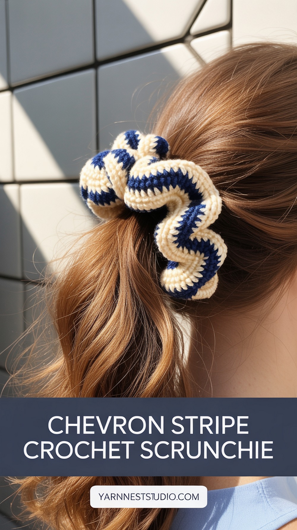 Chevron Stripe Crochet Scrunchie