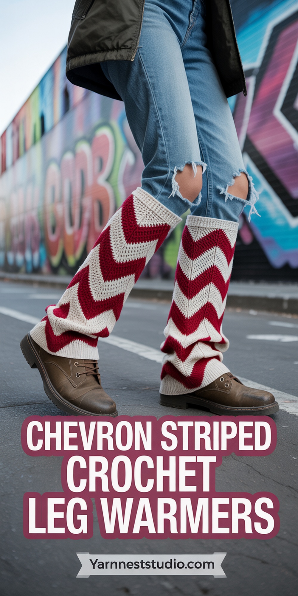 Chevron Striped Crochet Leg Warmers