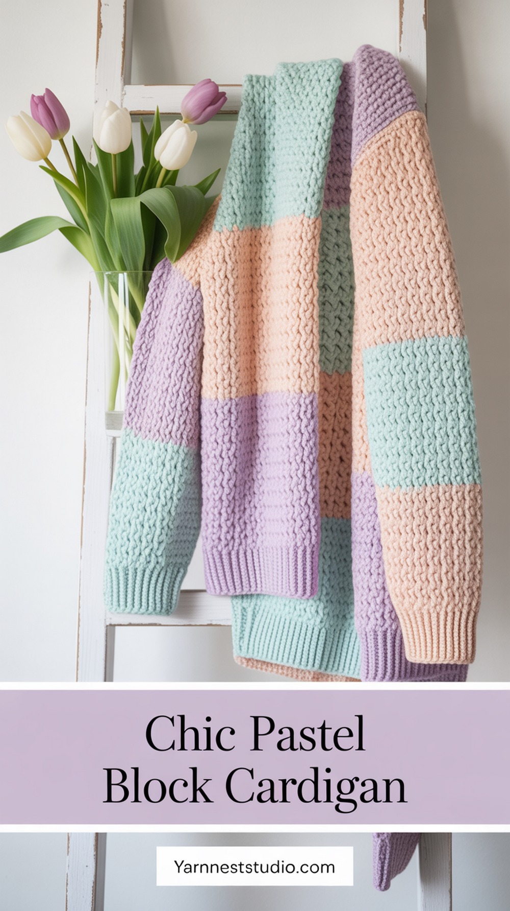 Chic Pastel Block Cardigan