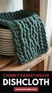 Chunky Basketweave Dishcloth