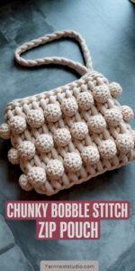 Chunky Bobble Stitch Zip Pouch
