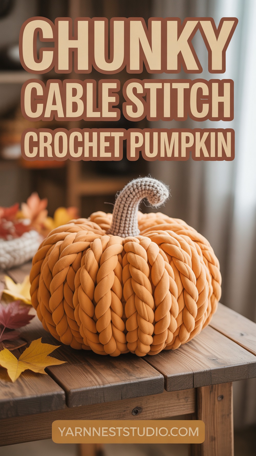 Chunky Cable Stitch Crochet Pumpkin