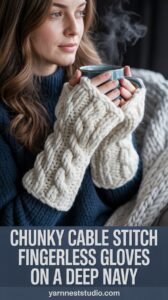 Chunky Cable Stitch Fingerless Gloves
