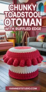 Chunky Toadstool Ottoman with Ruffled Edges