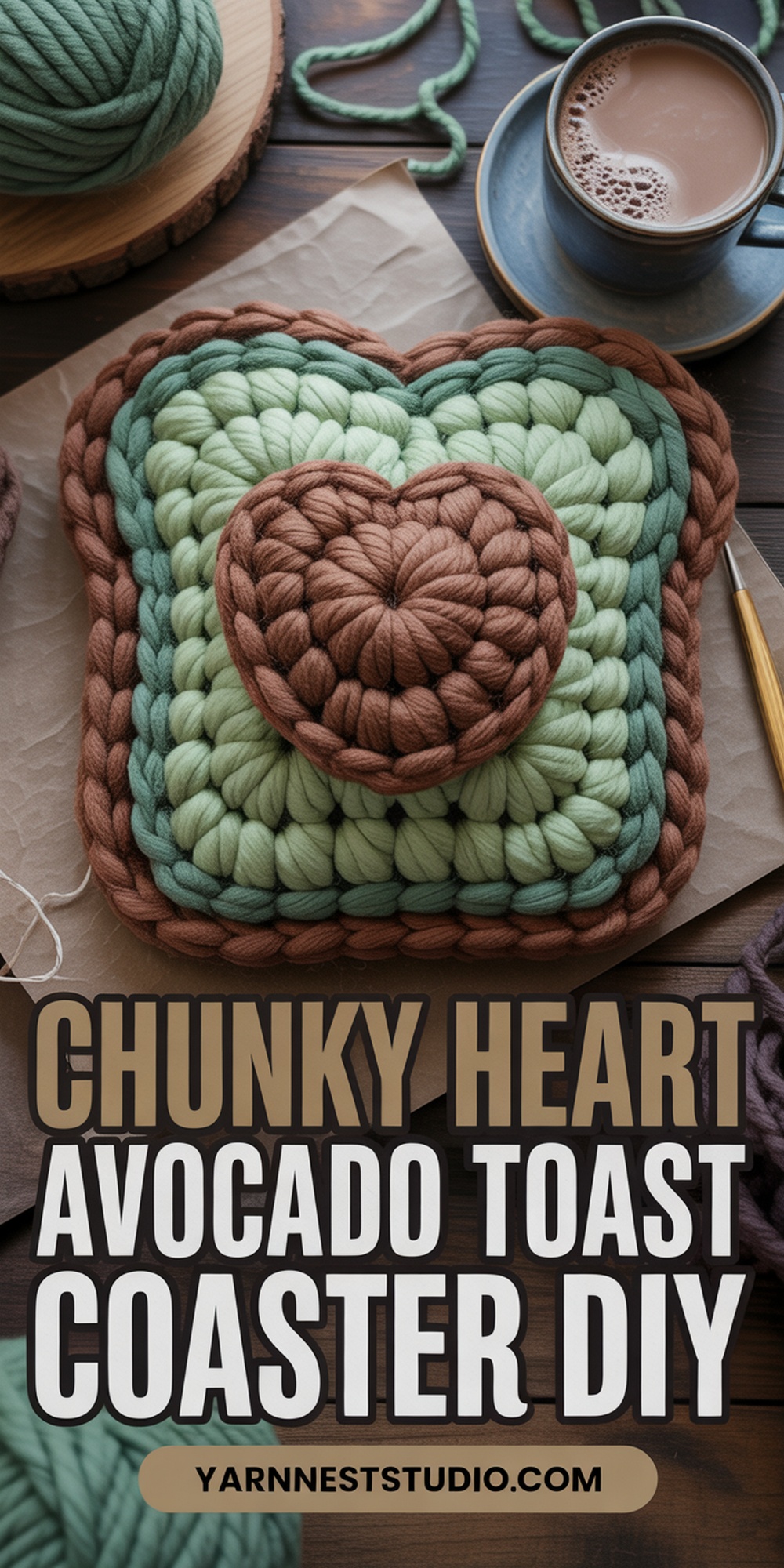 Chunky Yarn Avocado with Seed Heart Center