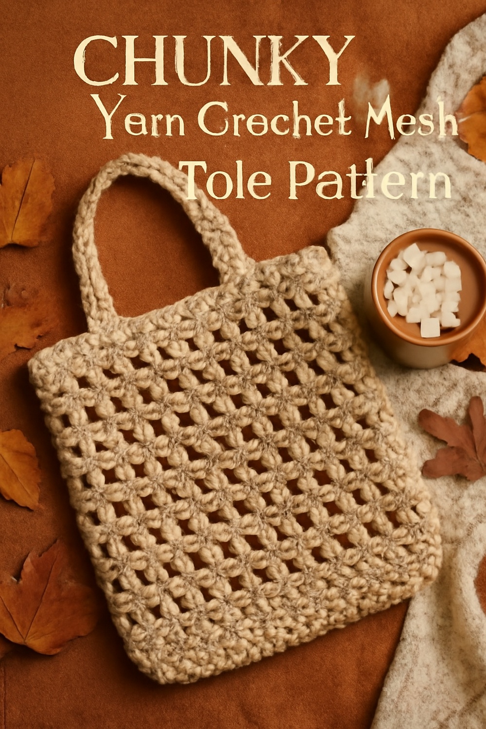 Chunky Yarn Crochet Mesh Tote
