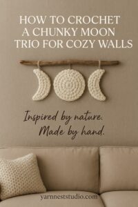 Chunky Yarn Full Moon Trio with Driftwood Hanger