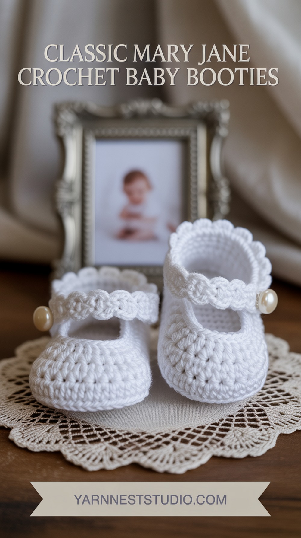 Classic Mary Jane Crochet Baby Booties