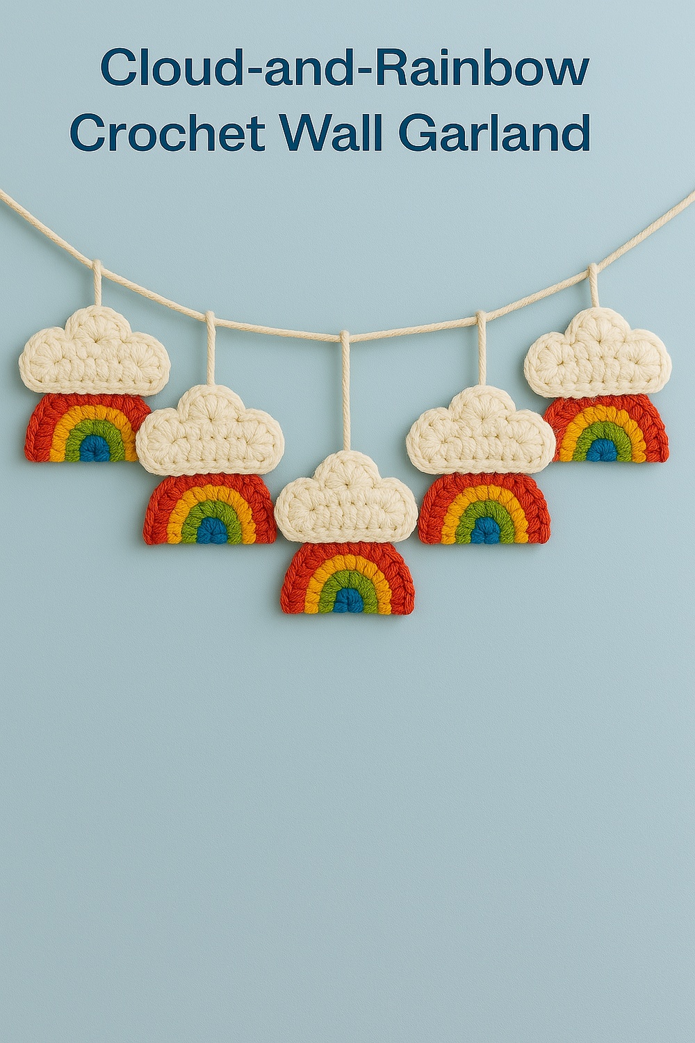 Cloud and Rainbow Crochet Wall Garland