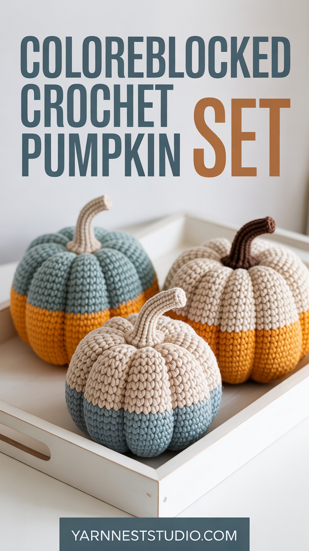 Colorblocked Crochet Pumpkin Set