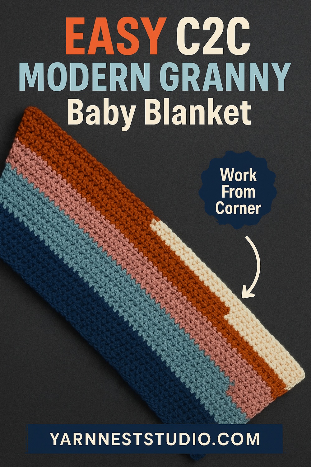 Corner to Corner Modern Granny Baby Blanket