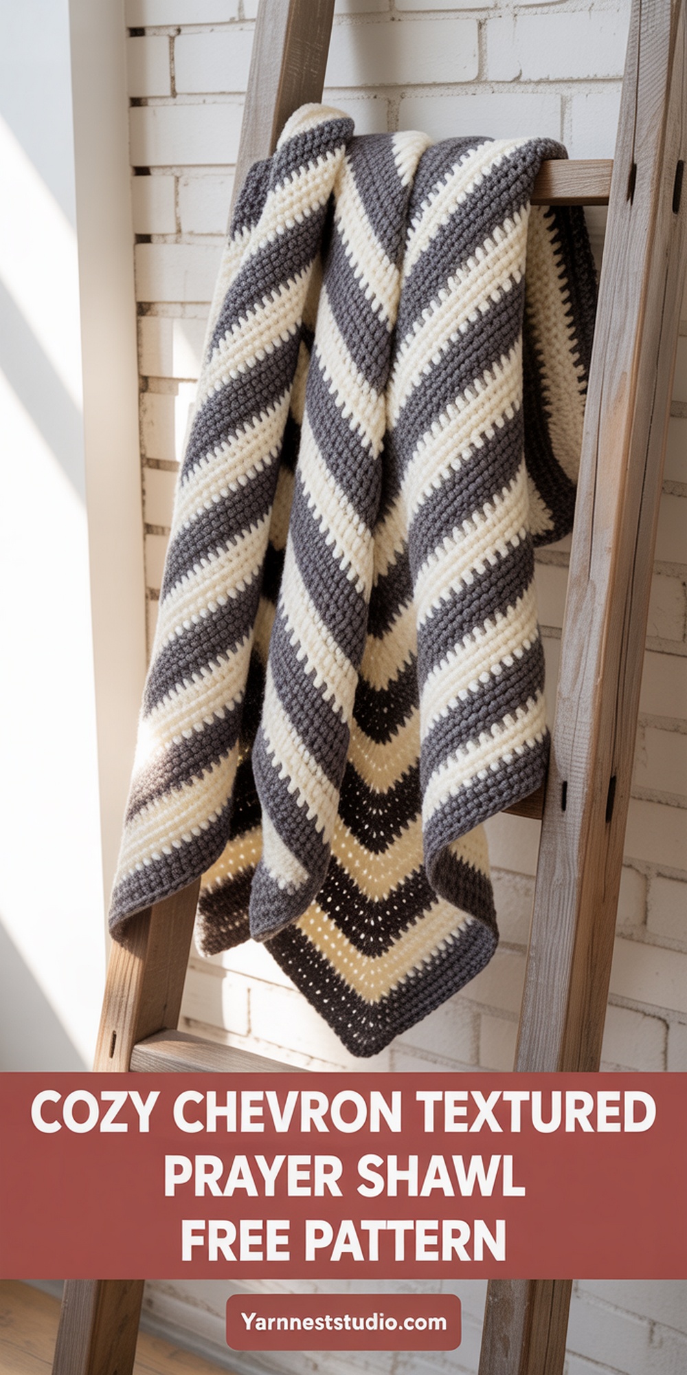 Cozy Chevron Textured Prayer Shawl Free Pattern