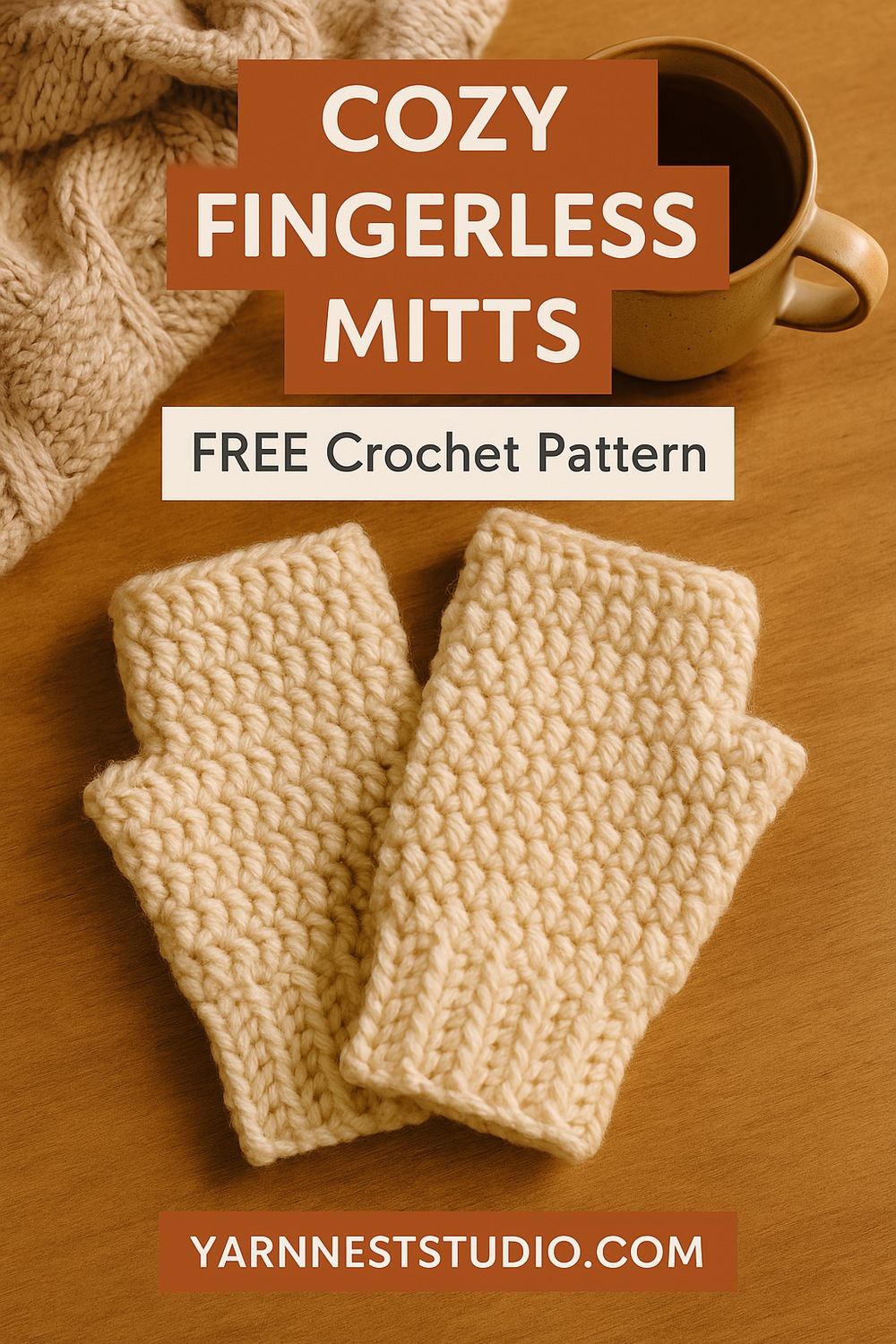 Cozy Fingerless Mitts Crochet Pattern
