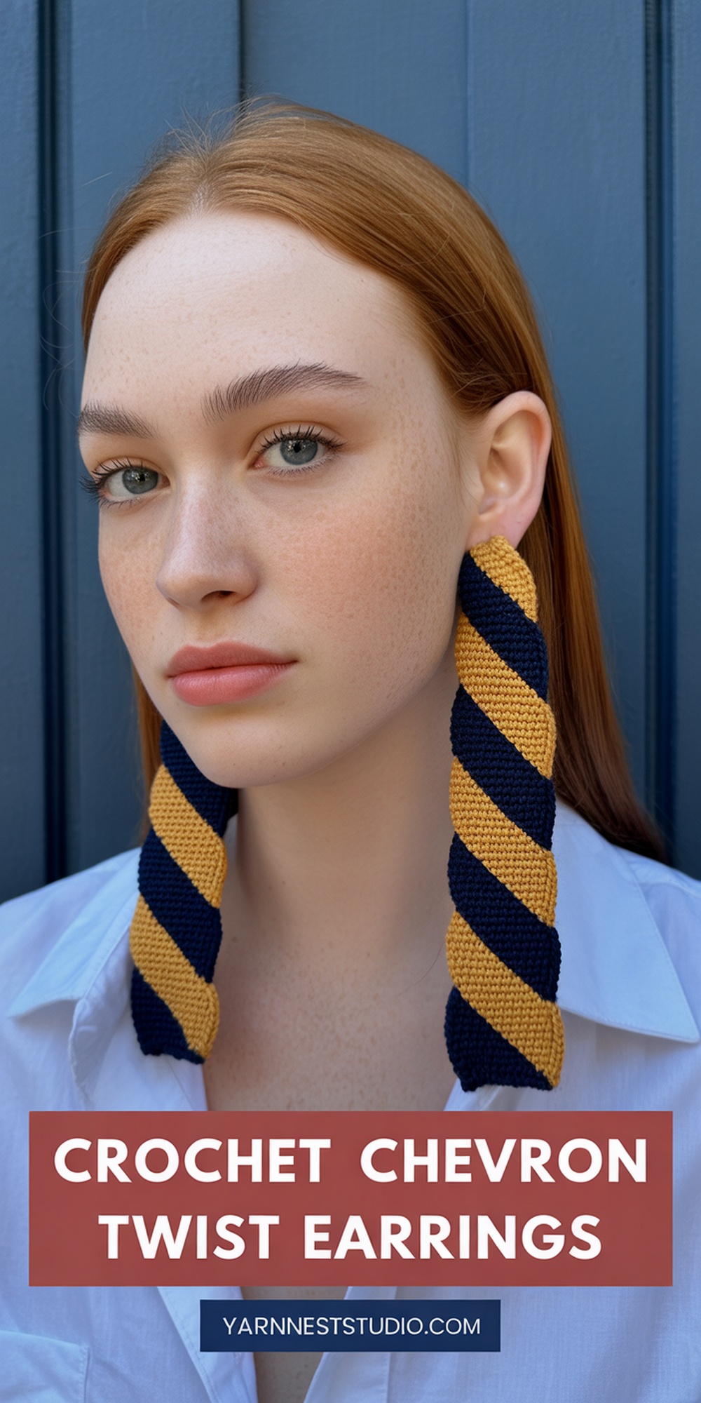 Crochet Chevron Twist Earrings