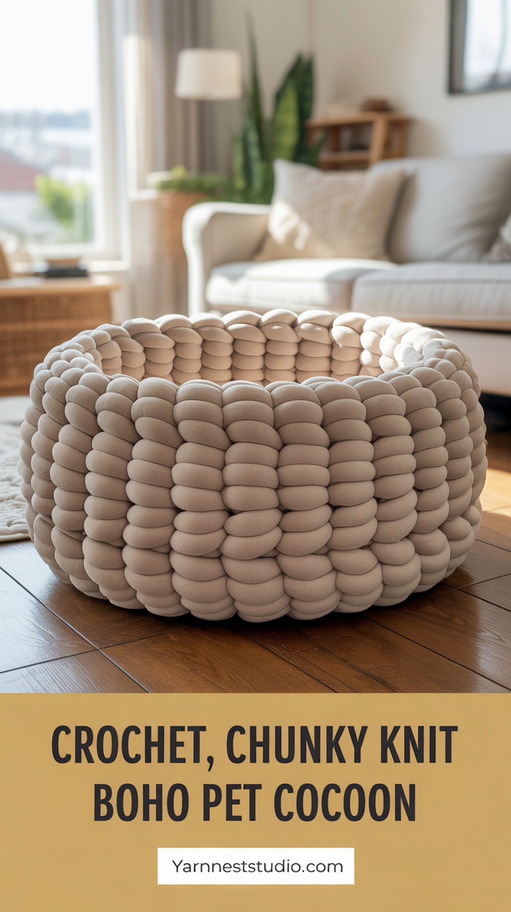 Crochet Chunky Knit Boho Pet Cocoon