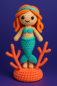 Crochet Mini Coral Reef Base with Melly Mermaid