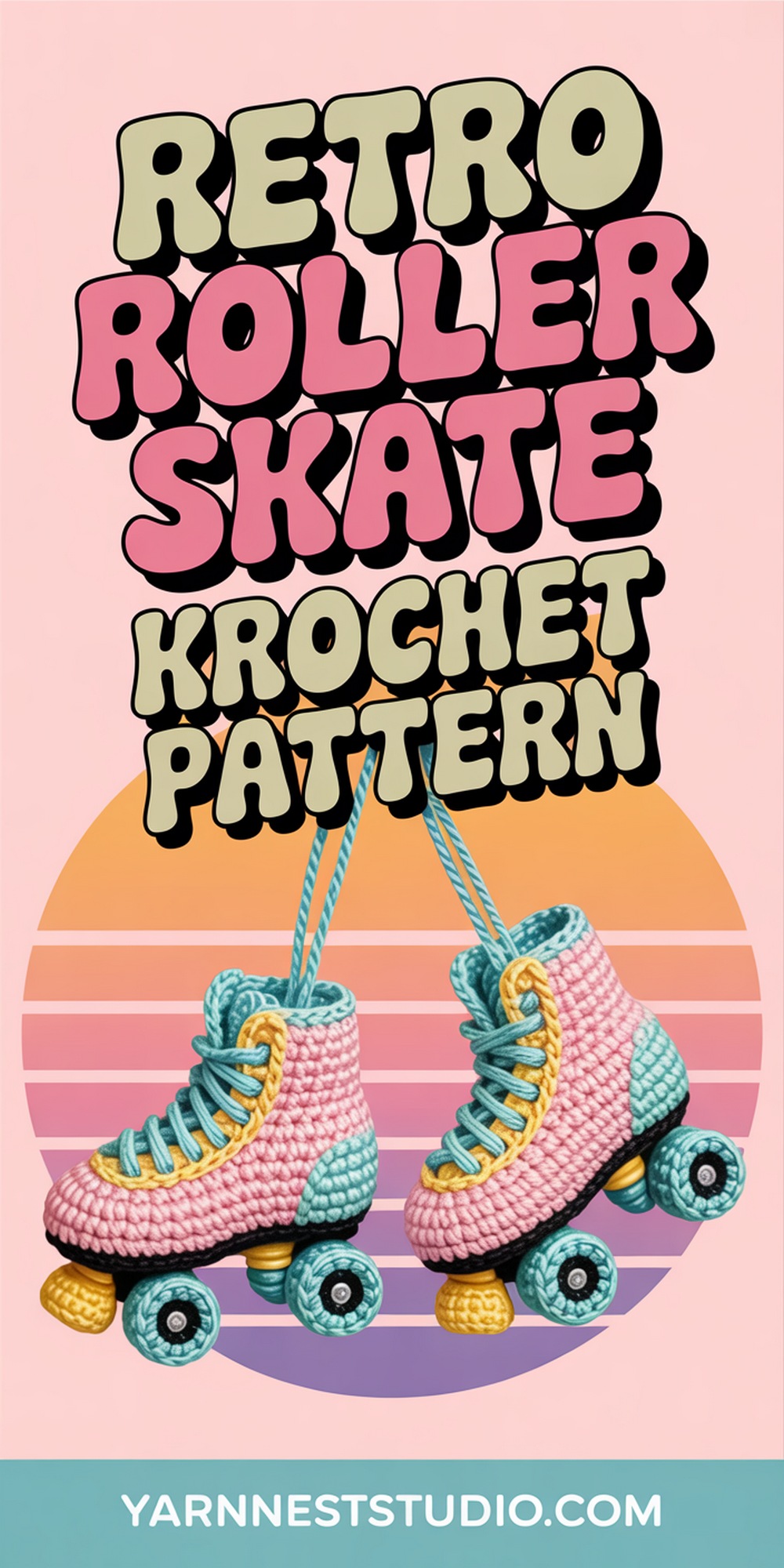 Crochet Roller Skate Keychain