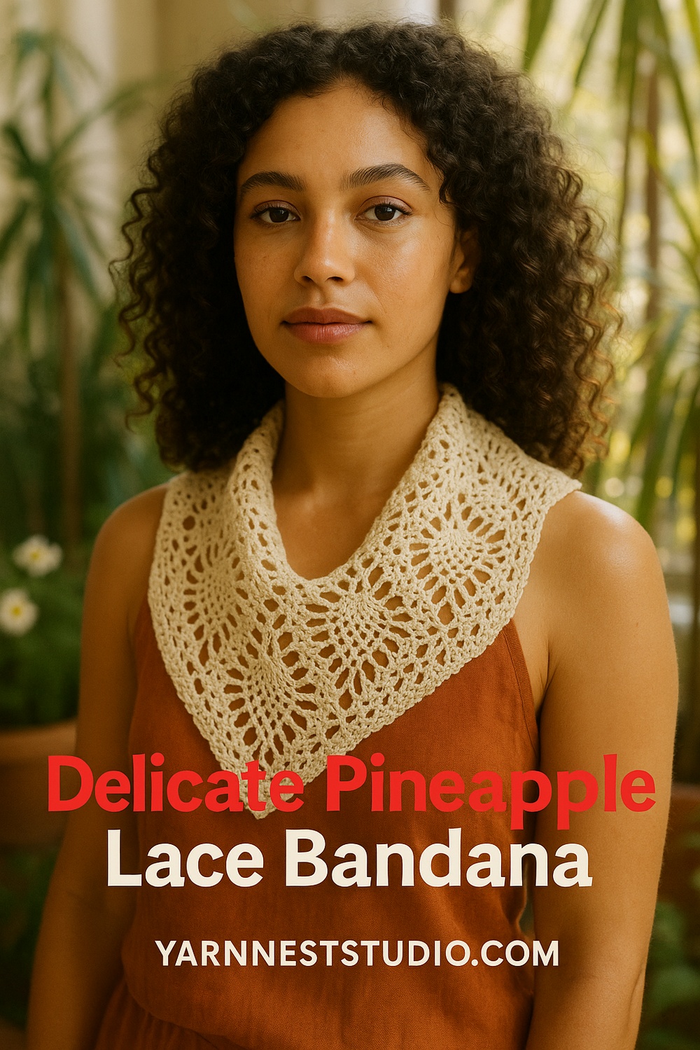 Delicate Pineapple Lace Bandana