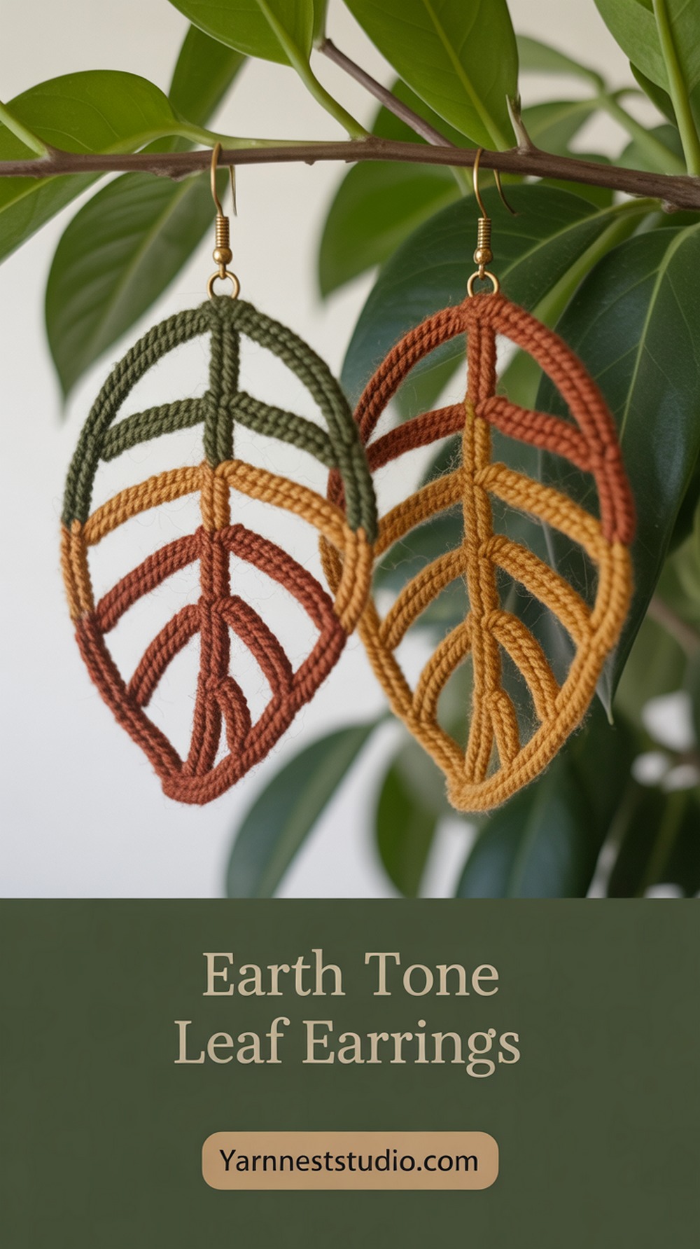 Earth Tone Leaf Earrings